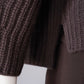 Dunkelbraune, gerippte Strickjacke aus Wolle und Cashmere