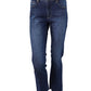 Dunkelblaue Straight-Jeans „Claire“ mit Fransensaum von Seductive