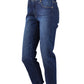 Dunkelblaue Straight-Jeans „Claire“ mit Fransensaum von Seductive – Ansicht 2