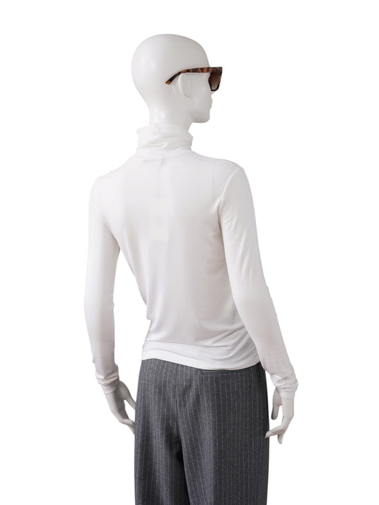 Weißes Rollkragenshirt aus Modal von SoSue – Ansicht 3