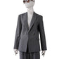 Grauer zweireihiger Nadelstreifen-Blazer von Alcidia da Veiga