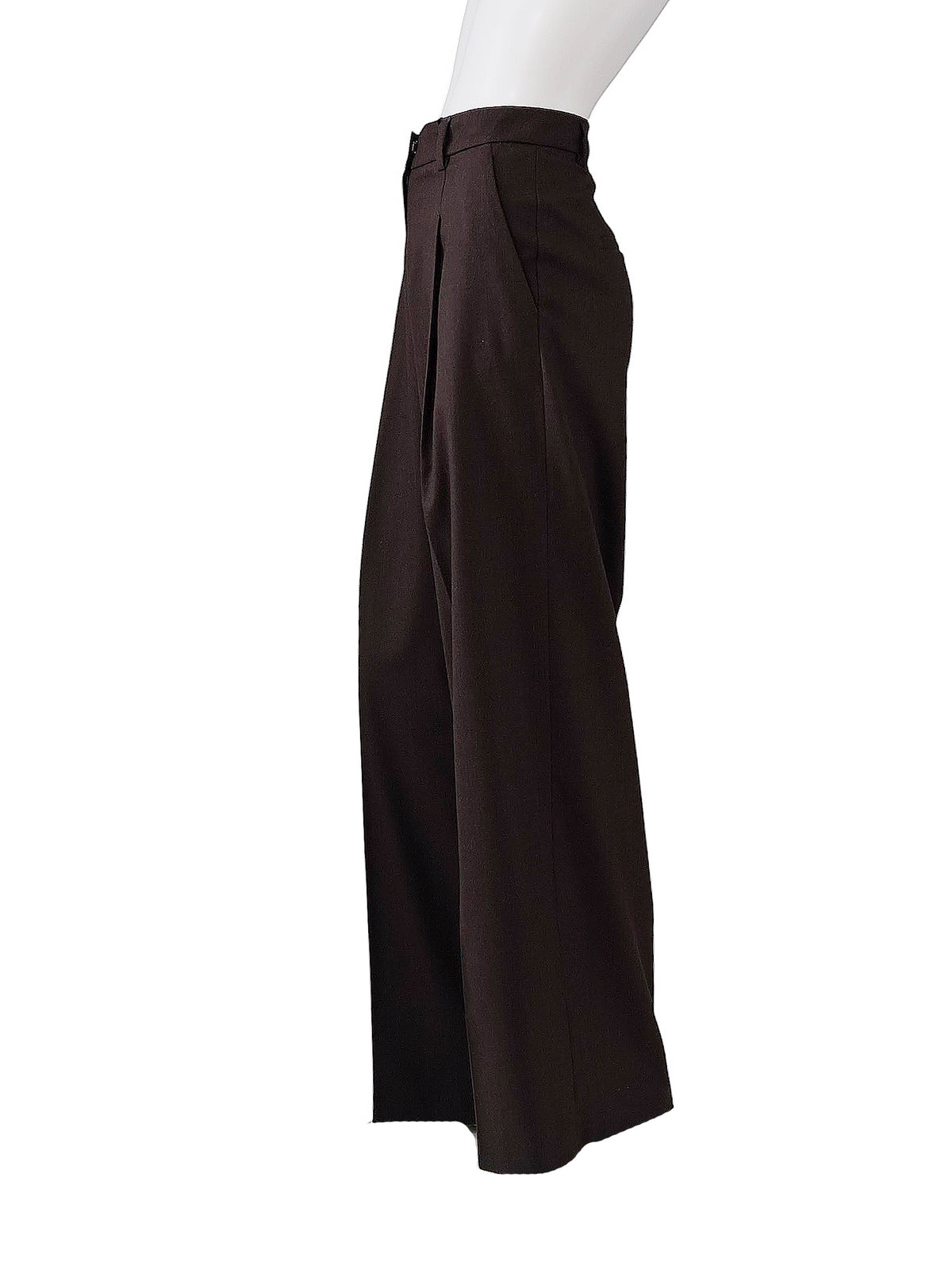 Dunkelbraune Wollhose "Chrissy" mit Bundfalte von Seductive – Ansicht 2
