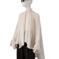 Cremefarbene Chiffon-Bluse mit Schluppe und Volantärmeln von Semicouture