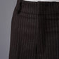 Dunkelbraune Nadelstreifen-Hose "Ivon" mit weitem Bein von Rossi – Ansicht 3