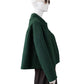 Dunkelgrüne Double-Face-Jacke aus Wolle und Cashmere von ODEEH – Ansicht 3