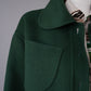 Dunkelgrüne Double-Face-Jacke aus Wolle und Cashmere von ODEEH – Ansicht 4