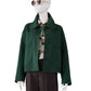 Dunkelgrüne Double-Face-Jacke aus Wolle und Cashmere von ODEEH