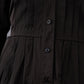 Dunkelbraunes Hemdblusenkleid mit Biesen und Faltenrock von ODEEH – Ansicht 4