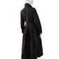 Dunkelbraunes Hemdblusenkleid mit Biesen und Faltenrock von ODEEH – Ansicht 3