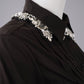 Schwarzes Collier mit Kristallen und Perlen von ODEEH – Ansicht 3