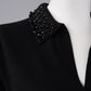 Schwarzes Strick-Polo mit perlenbesetztem Kragen von Semicouture – Ansicht 2