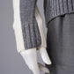 Zweifarbiger Stehkragenpullover in Grau und Wollweiß von Semicouture – Ansicht 2