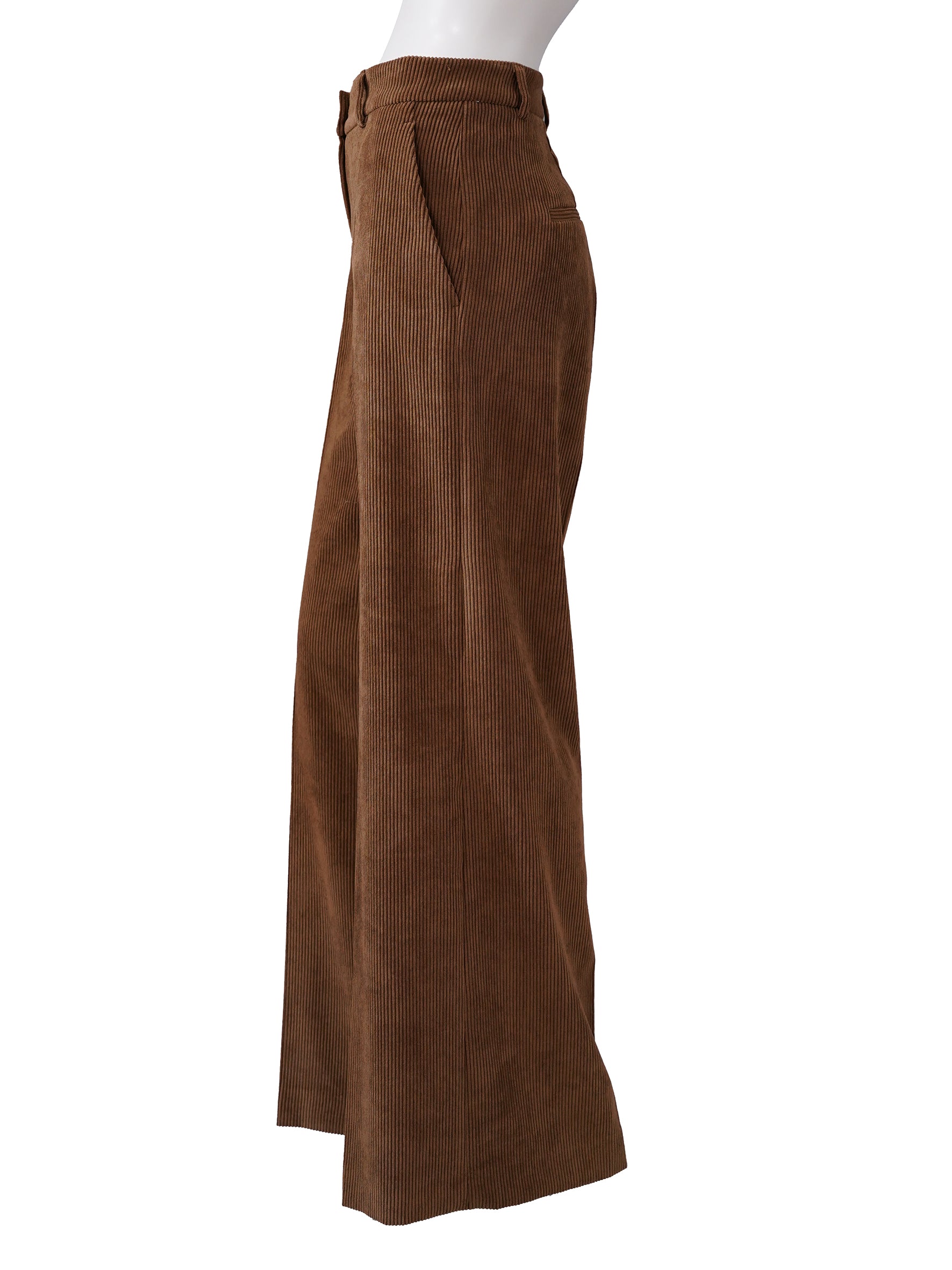 Honigbraune weite Cordhose "Shiloh" von Seductive – Ansicht 2
