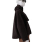 Schokoladenbraune Wolljacke mit abnehmbarem Schal von FFC – Ansicht 3