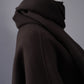 Schokoladenbraune Wolljacke mit abnehmbarem Schal von FFC – Ansicht 4