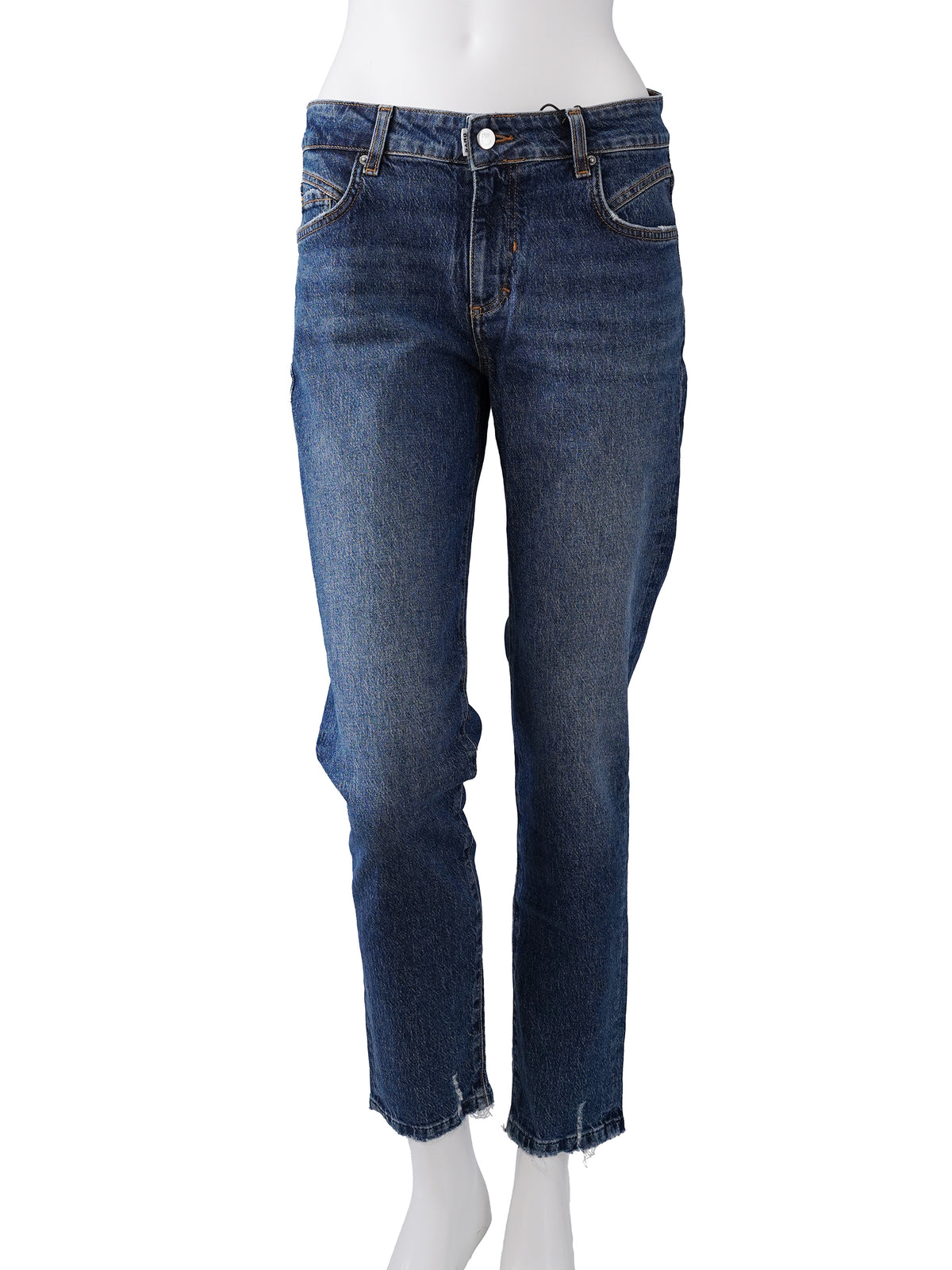 Dunkelblaue Jeans "The Slim" mit offenem Saum von PNTS
