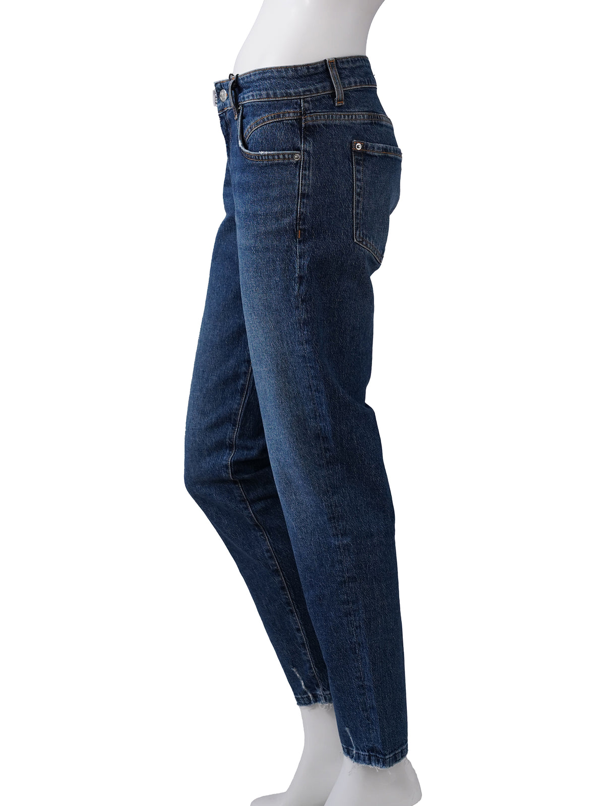 Dunkelblaue Jeans "The Slim" mit offenem Saum von PNTS – Ansicht 2
