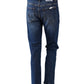 Dunkelblaue Jeans "The Slim" mit offenem Saum von PNTS – Ansicht 3