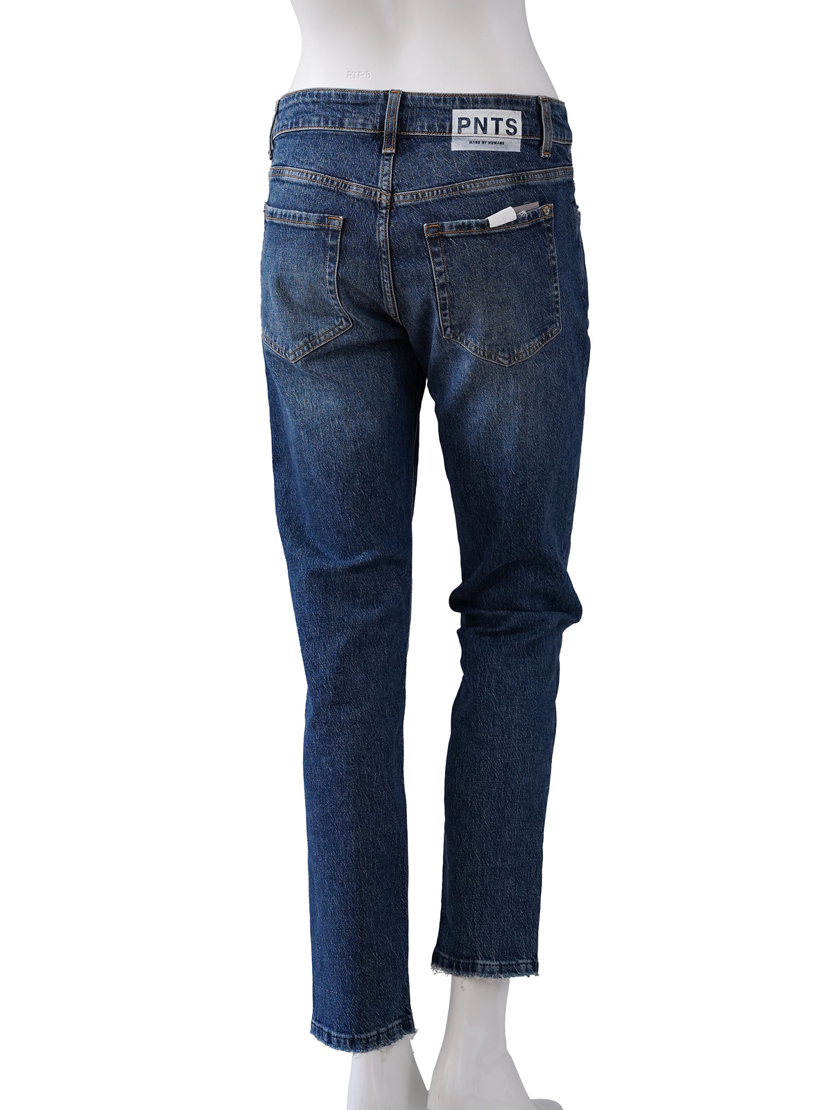 Dunkelblaue Jeans "The Slim" mit offenem Saum von PNTS – Ansicht 3