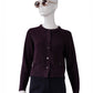 Bordeauxfarbene Strickjacke aus Cashmere und Cotton von Henry Christ