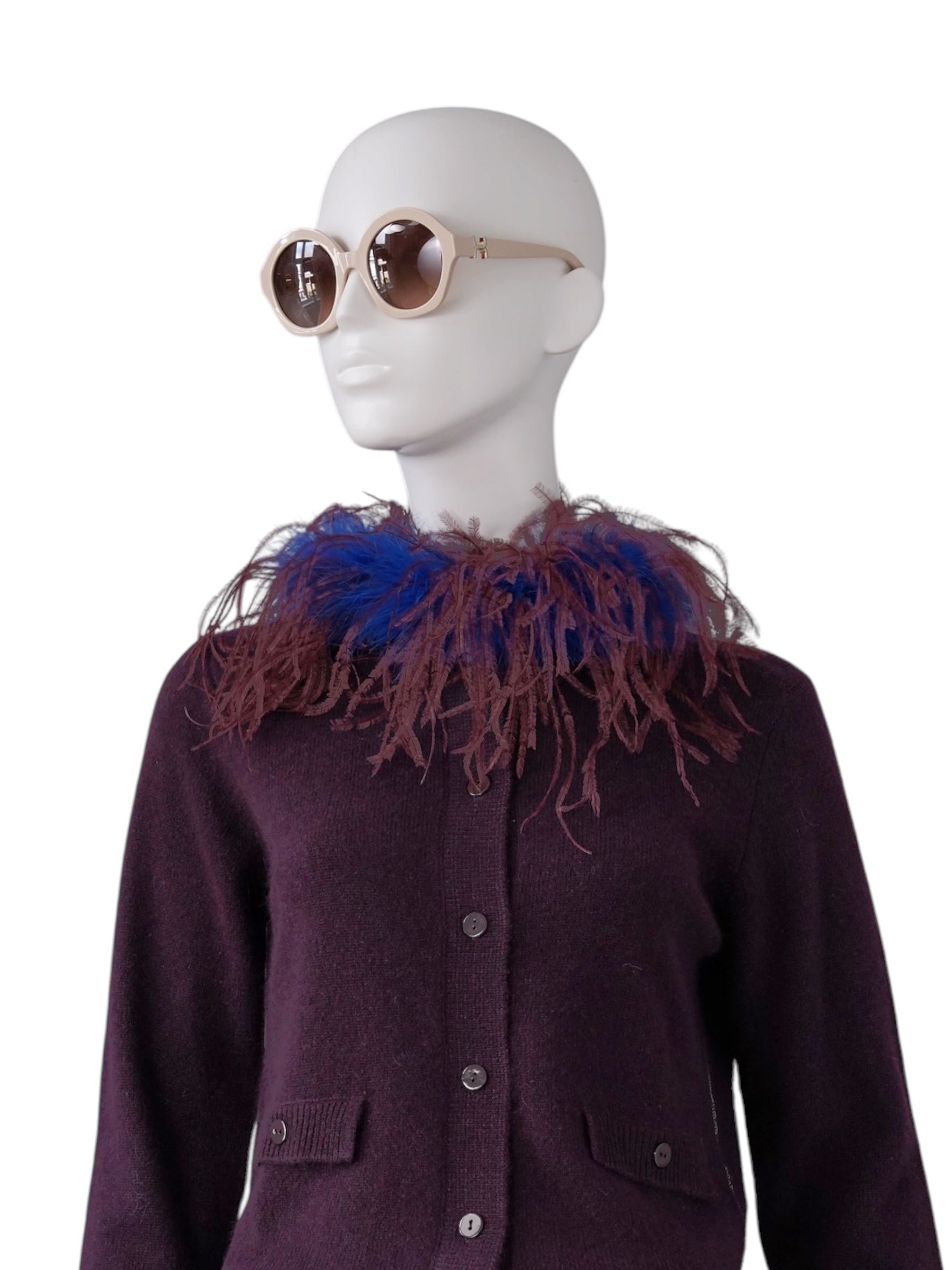 Bordeauxfarbene Strickjacke aus Cashmere und Cotton von Henry Christ – Ansicht 5