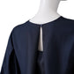 Dunkelblaue Seidenbluse von Alcidia da Veiga – Ansicht 3