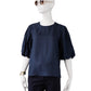 Dunkelblaue Seidenbluse von Alcidia da Veiga