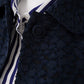 Dunkelblaue Kurzjacke mit Bubikragen und Struktur von ODEEH – Ansicht 2