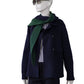 Dunkelblaue Double-Face Cabanjacke aus Wolle und Cashmere von ODEEH