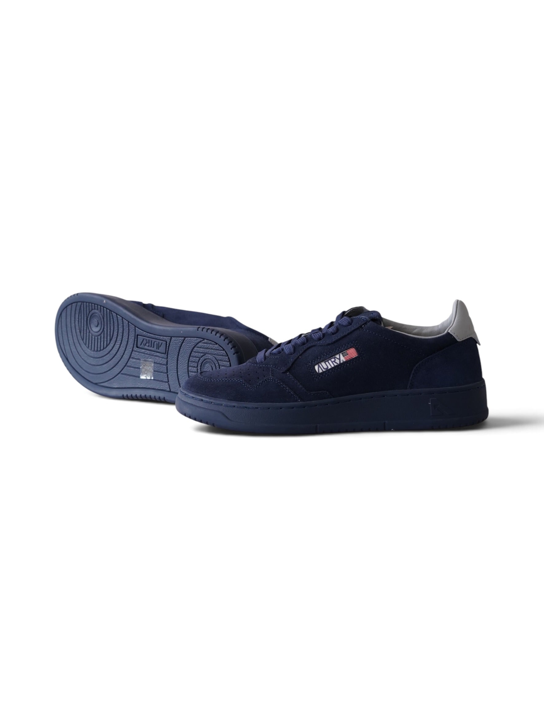 Dunkelblauer Velour Autry-Sneaker „Medalist“ von Autry – Ansicht 2