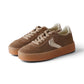 Sandfarbener Velour-Sneaker „Mind“ mit silberfarbenen Details von Voile Blanche