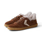 Cognacfarbener lammfellgefütterter Velour-Sneaker „Ines“ von Voile Blanche