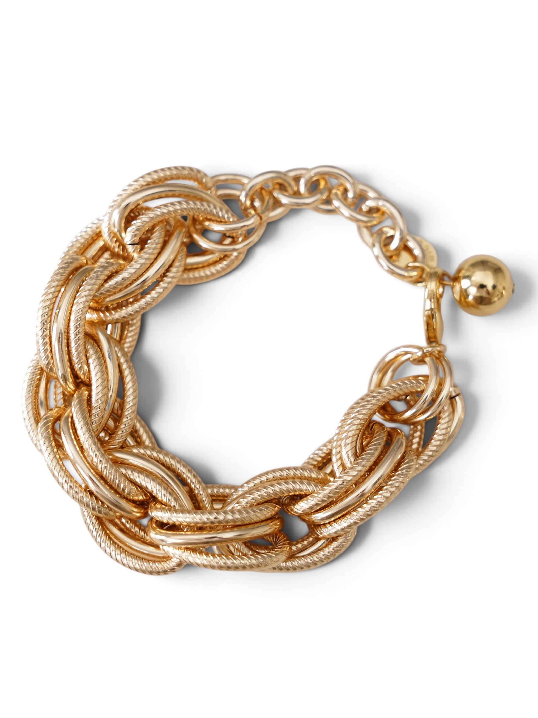 Goldenes Gliederarmband mit Doppelgliedern von Semicouture