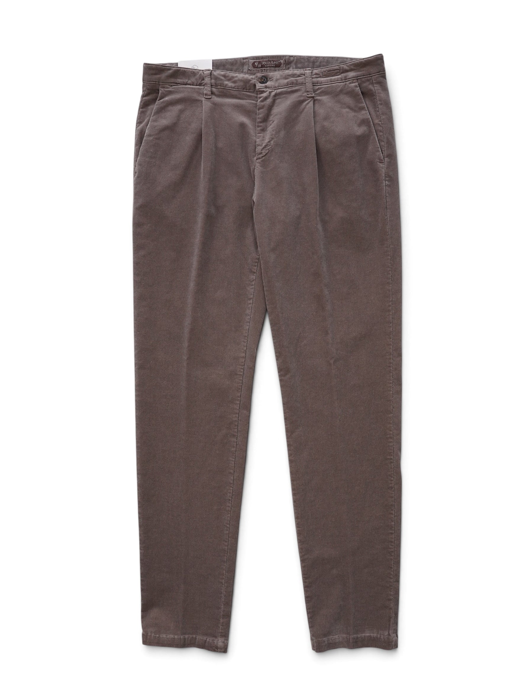 Hellbraune Feincord-Hose mit Bundfalte von Four.ten