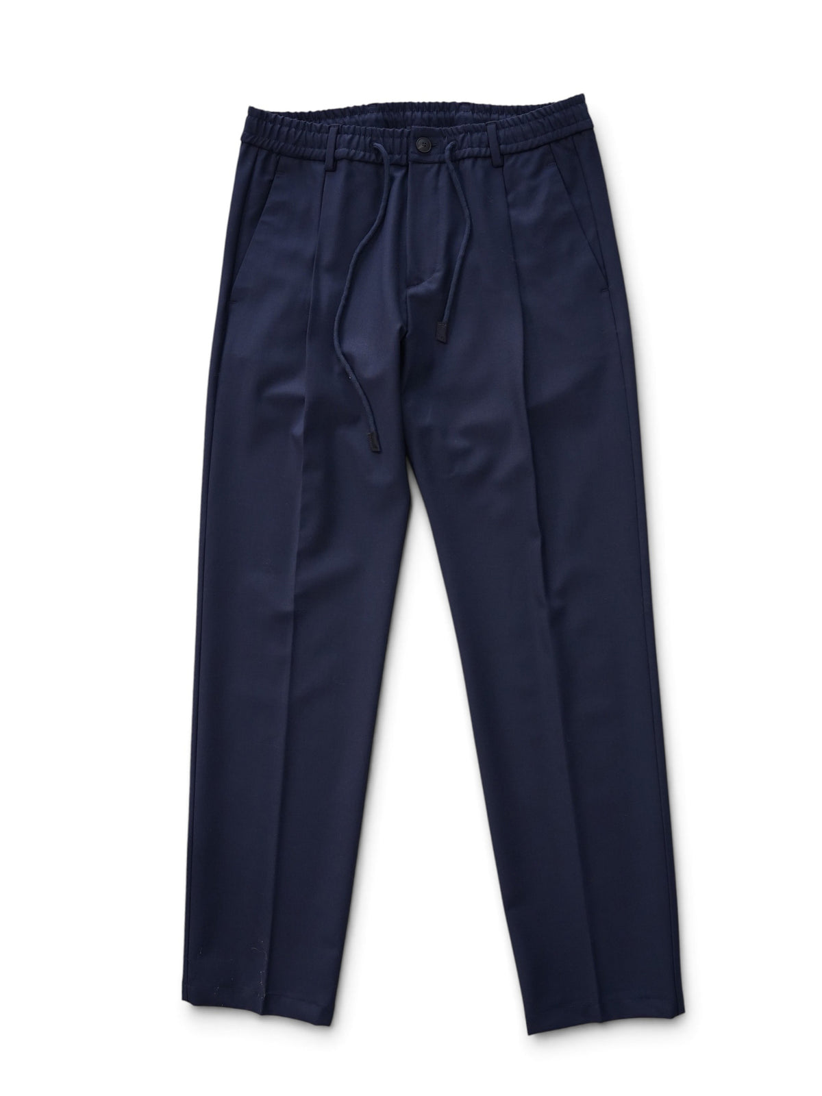 Dunkelblaue Hose mit Kordelzug und Bundfalte von Gran Sasso – Ansicht 3