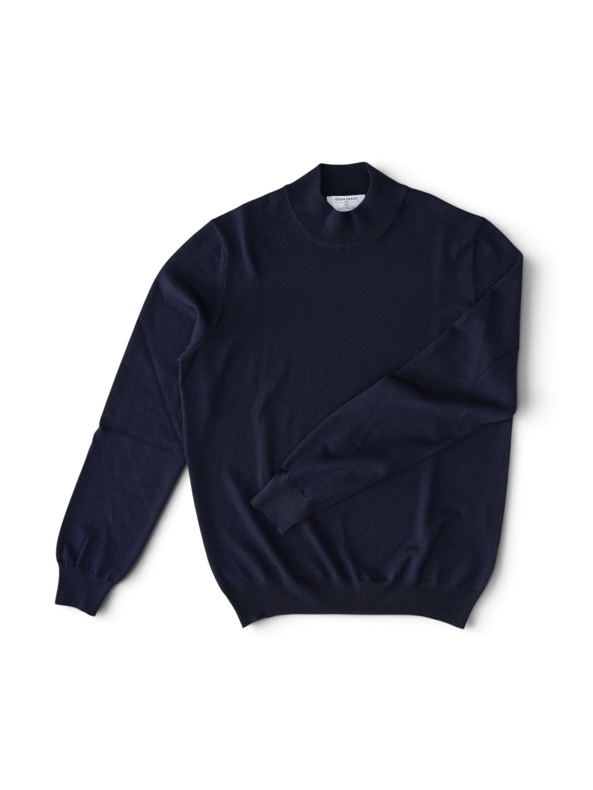 Dunkelblauer Pullover mit Stehkragen von Gran Sasso – Ansicht 3