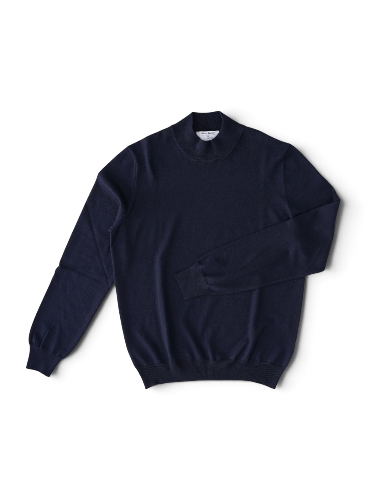 Dunkelblauer Pullover mit Stehkragen von Gran Sasso – Ansicht 4