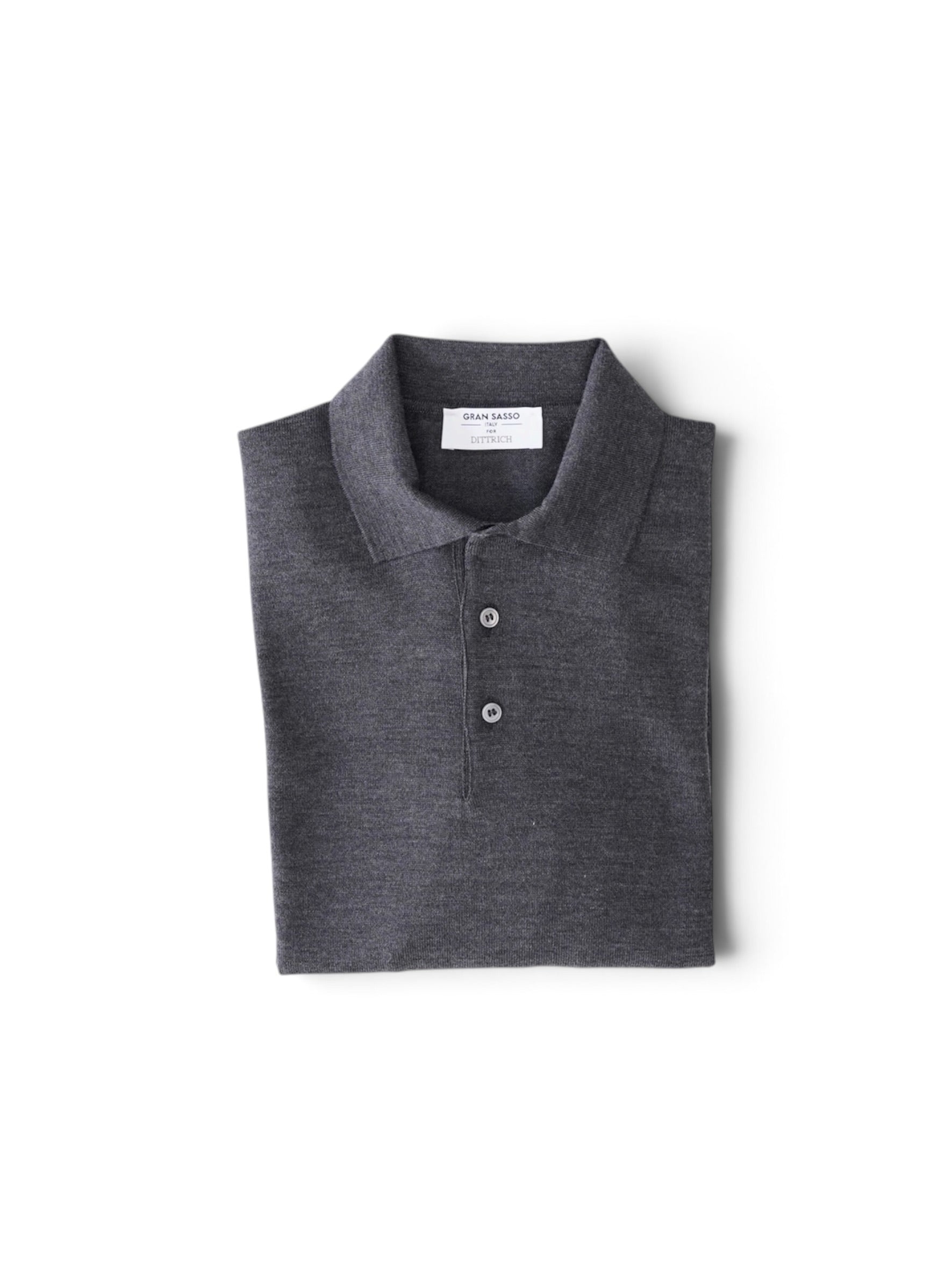 Dunkelgraues Strick-Polo mit langem Arm von Gran Sasso