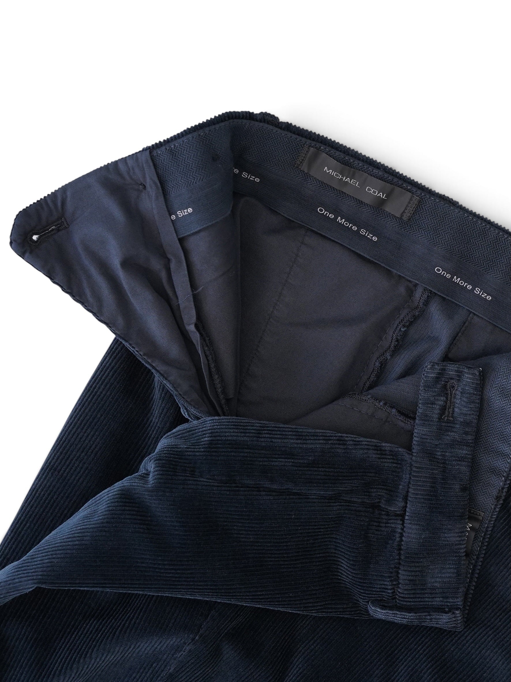Dunkelblaue Cordhose von Michael Coal – Ansicht 2