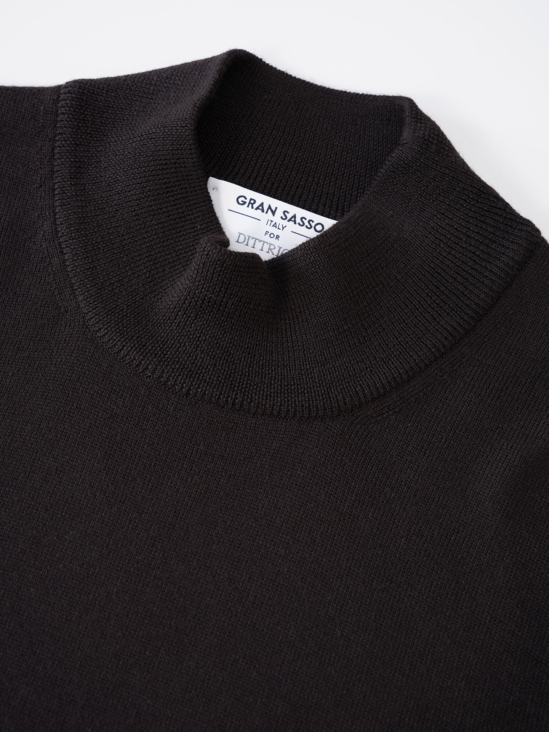 Espressobrauner Pullover mit Stehkragen von Gran Sasso – Ansicht 3