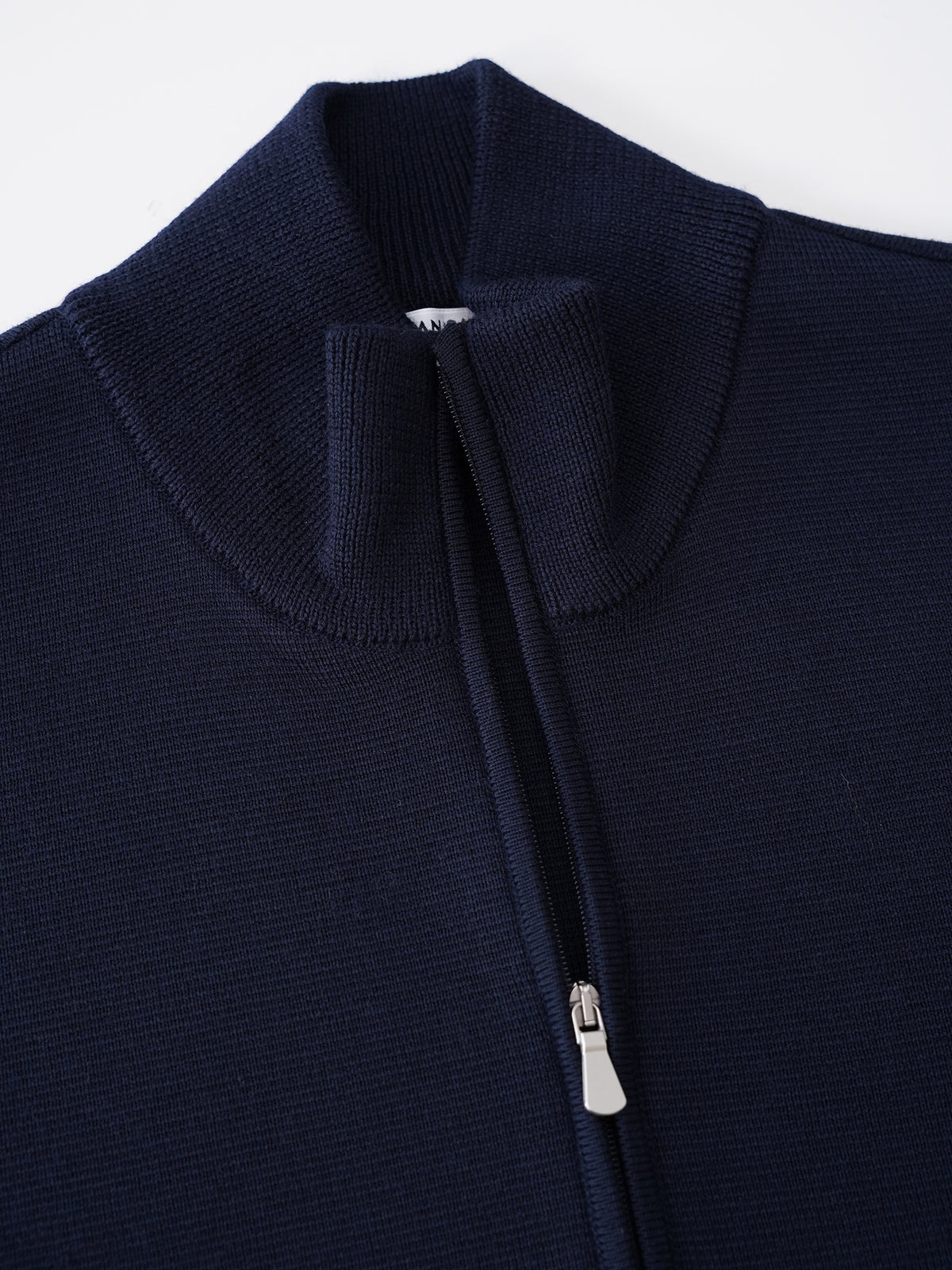 Dunkelblaue Strickjacke mit Reißverschluss von Gran Sasso – Ansicht 4