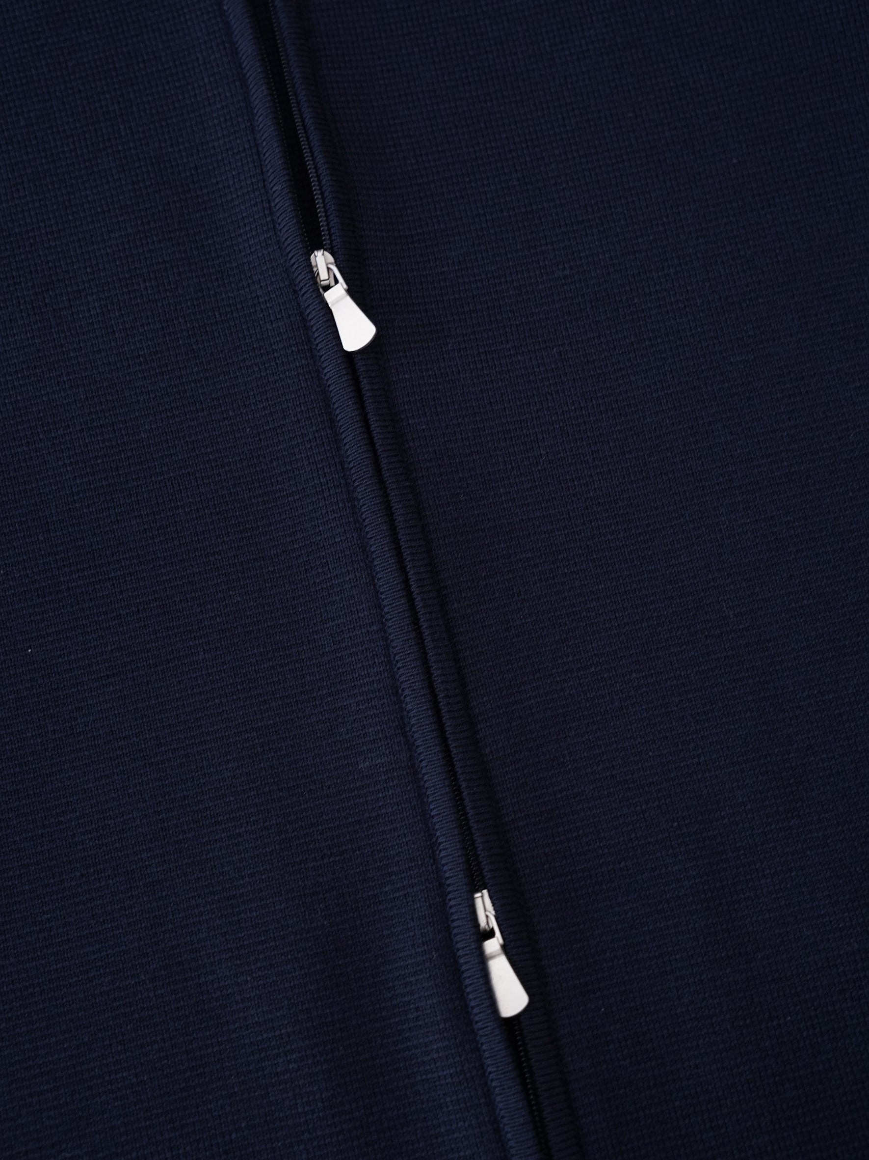 Dunkelblaue Strickjacke mit Reißverschluss von Gran Sasso – Ansicht 5