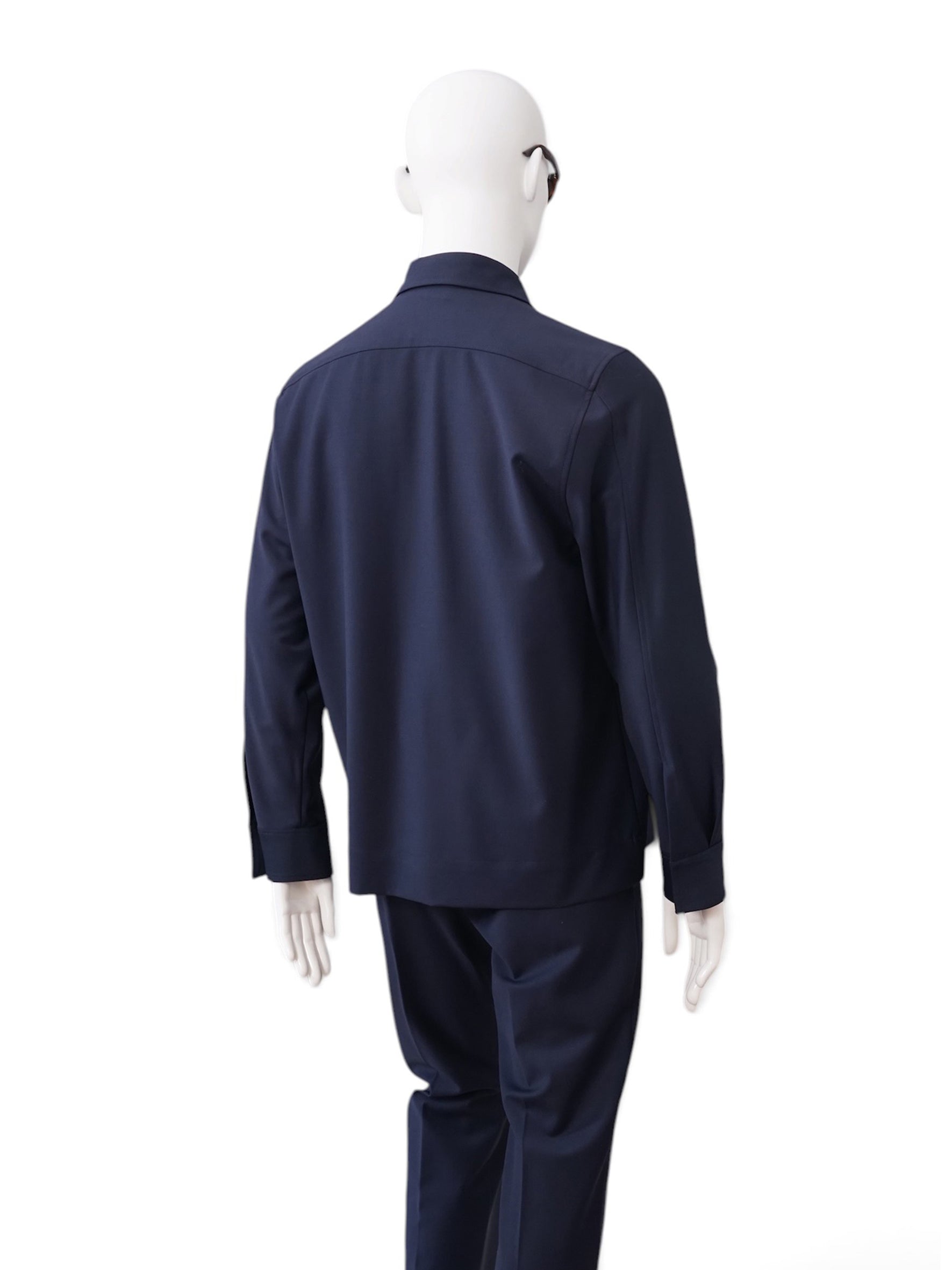 Dunkelblaues Overshirt mit aufgesetzten Taschen von Gran Sasso – Ansicht 3