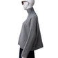 Grau melierter Rollkragenpullover aus Wolle