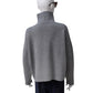 Grau melierter Rollkragenpullover aus Wolle