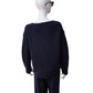 Dunkelblauer Oversize-V-Neck aus Wolle und Cashmere von FFC – Ansicht 2