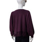 Bordeauxfarbener Cashmere-Pullover mit Fransensaum