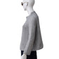 Grau melierte Cashmere-Strickjacke