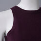 Dunkelbraunes ärmelloses Cashmere-Top