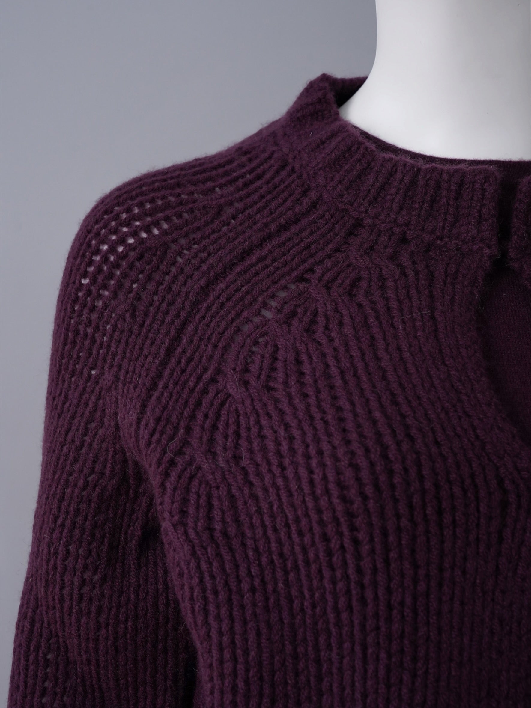 Bordeauxfarbene Cashmere-Strickjacke von S.Marlon – Ansicht 3